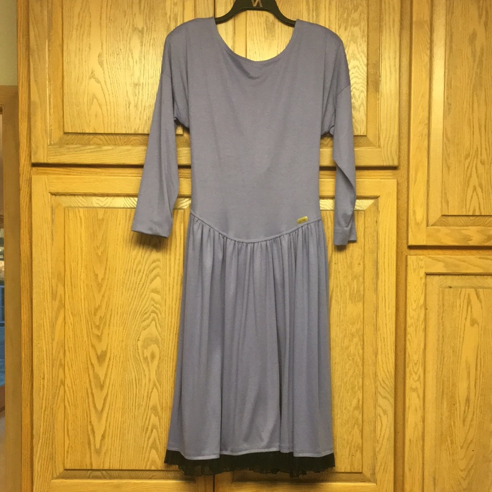 Vintage long sleeve dress with black tulle.